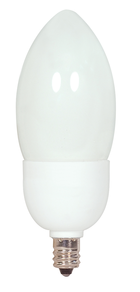Product image for Satco S5581 5 Watt; B11 Compact Fluorescent; 5000K; 82 CRI; Candelabra base; 120 Volt