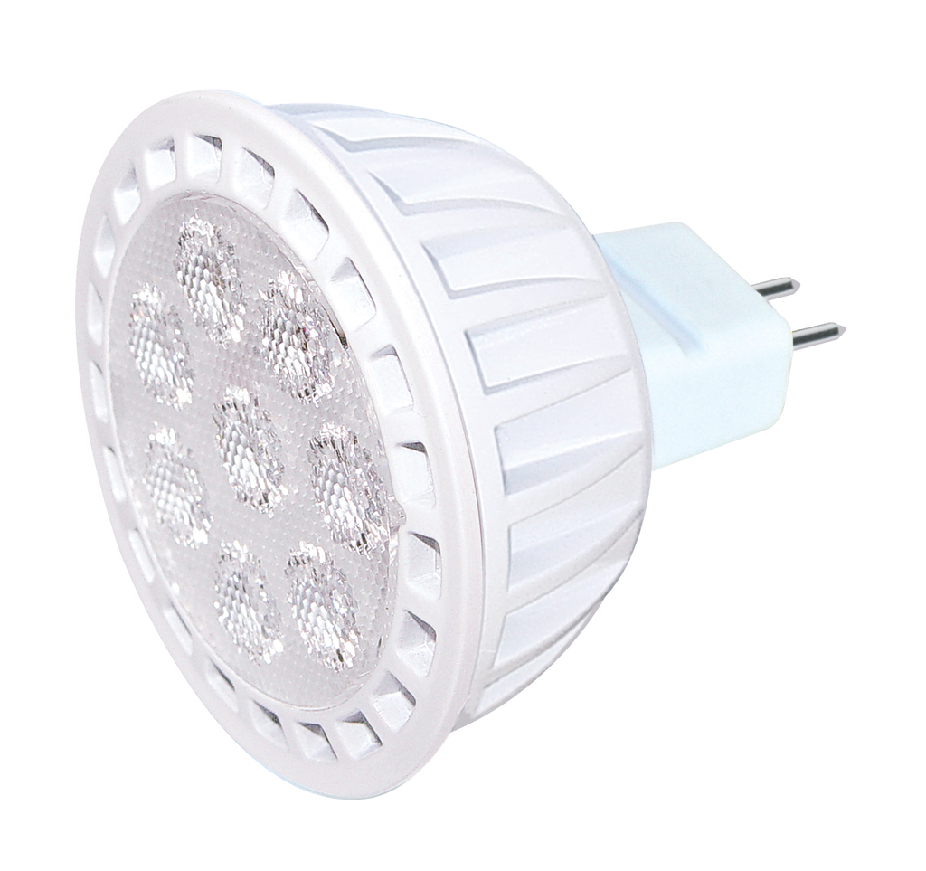 Product image for Satco S9104 Discontinued - 7 watts; MR16 LED; GU5.3 base; 3000K; 40' beam spread; 12 volts; Dimmable