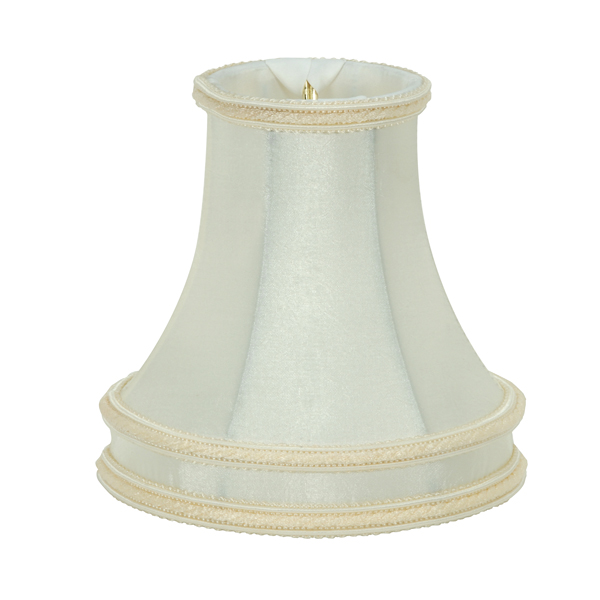 Product image for Satco 90/2526 Clip On Shade; Cream Leather Look; 3" Top; 5-1/2" Bottom; 5-1/4" Side