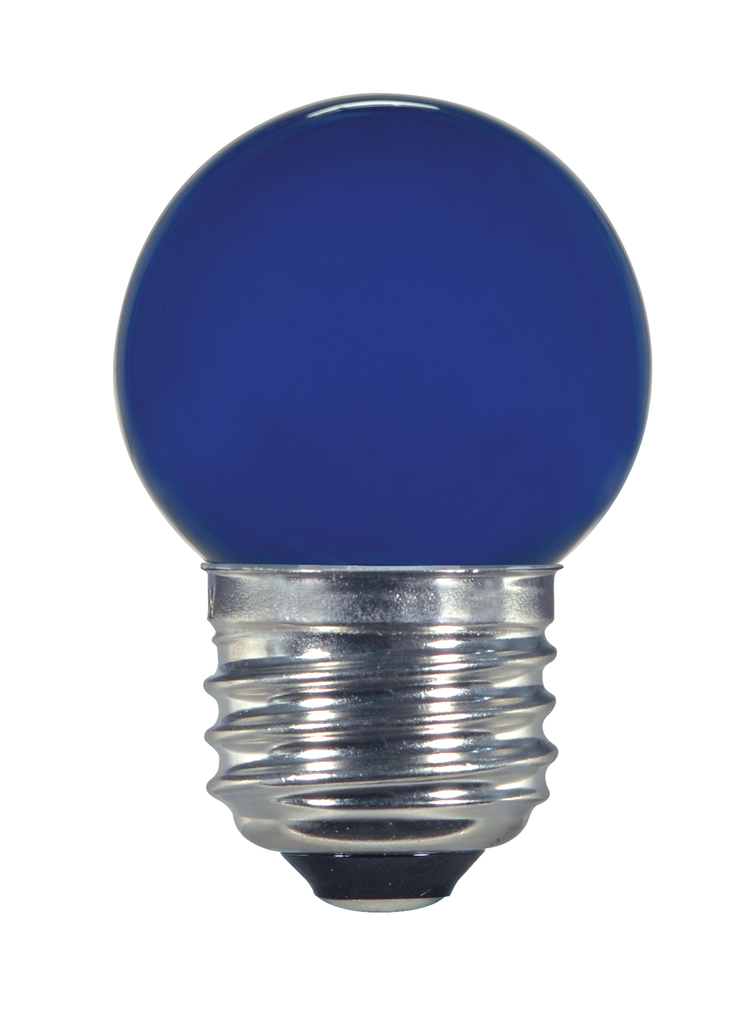 Product image for Satco S9162 1.2 Watt LED; S11; Ceramic Blue; Medium base; 120 Volt; Carded