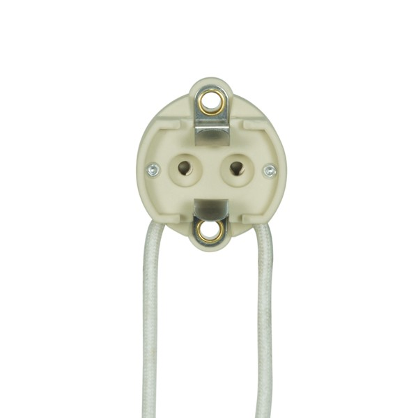 Product image for Satco 80-1872 G12 HID Socket; 5KV 8" SF-2 Leads; 3/4" Height; 1-3/8" Diameter; 1-1/4" CC Screw Holes; 600W; 1000V