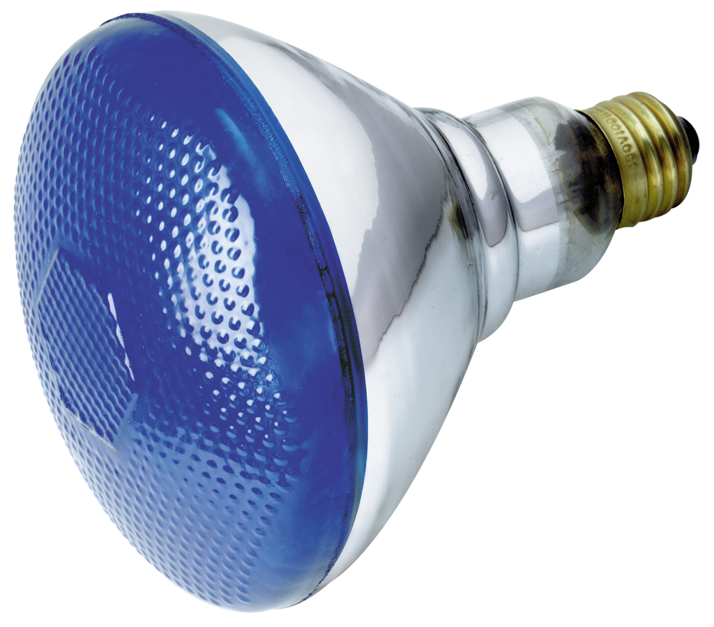 Product image for Satco S4428 100 Watt BR38 Incandescent; Blue; 2000 Average rated hours; Medium base; 120 Volt