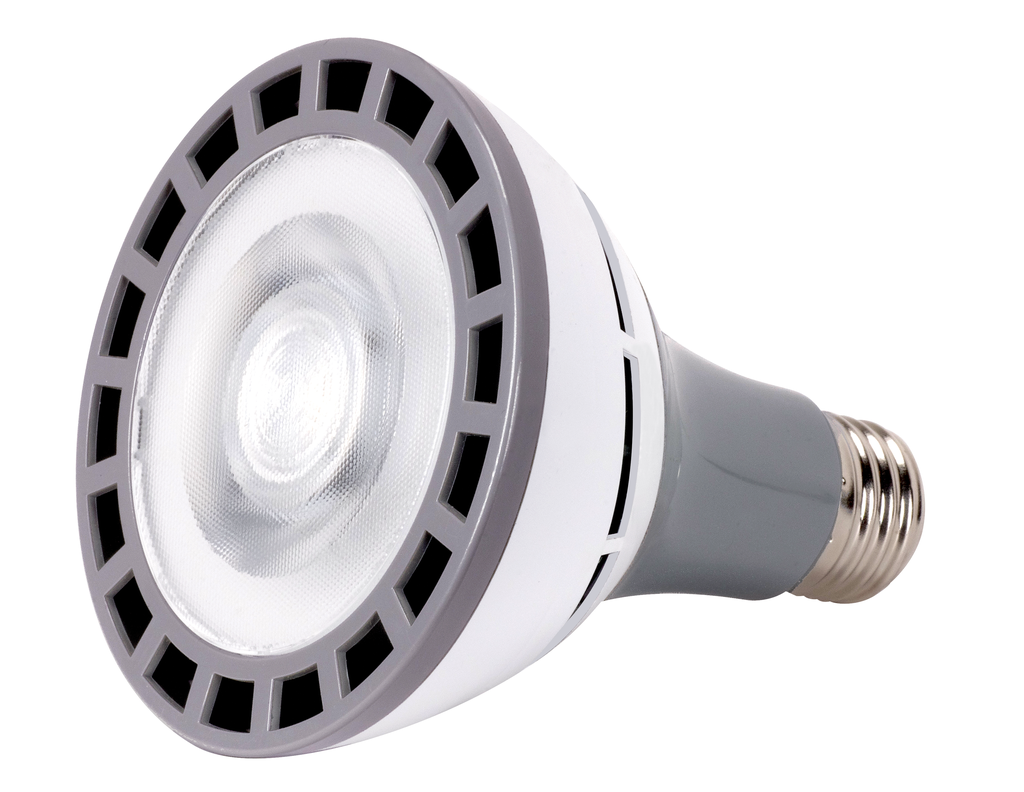 Product image for Satco S9764 12 Watt PAR30 Long Neck LED; 3000K; 25 deg. Beam Angle; Medium base; 100-277 Volt