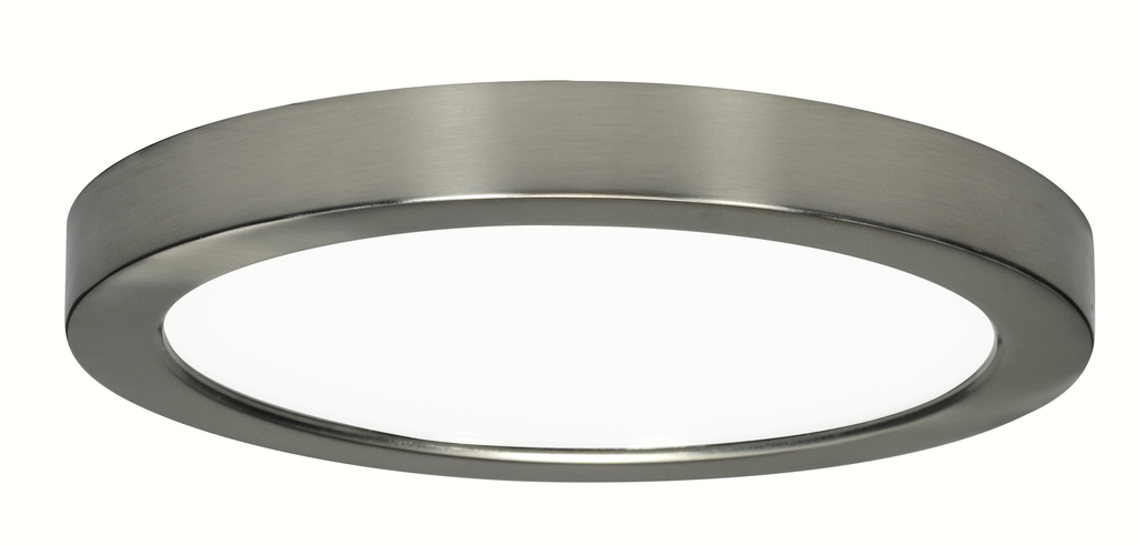 Product image for Satco S21522 18.5 watt; 9" Flush Mount LED Fixture; 5000K; Round Shape; Brushed Nickel Finish; 120 volts