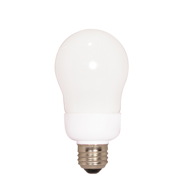 Product image for Satco S5574 11 Watt; A19 Compact Fluorescent; 5000K; 82 CRI; Medium base; 120 Volt