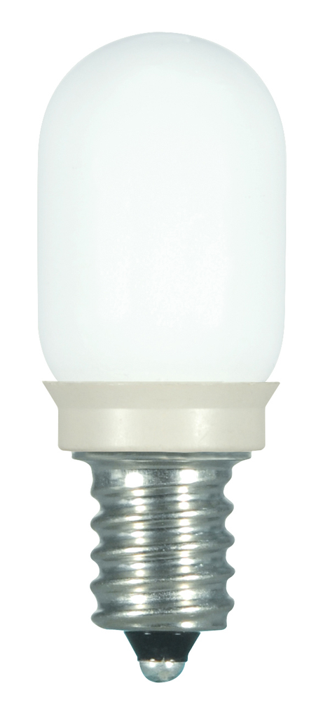 Product image for Satco S9176 0.8 Watt LED; T6; Frost; 2700K; Candelabra base; 120 Volt; Carded
