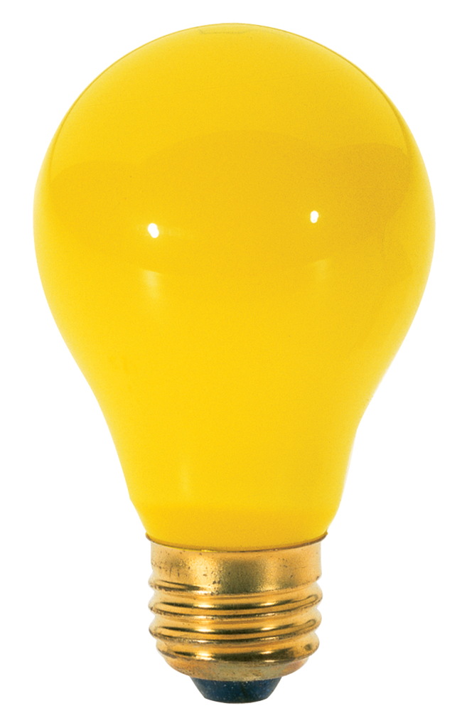 Product image for Satco S3938 60 Watt A19 Incandescent; Yellow; 2000 Average rated hours; Medium base; 130 Volt; 2/Pack