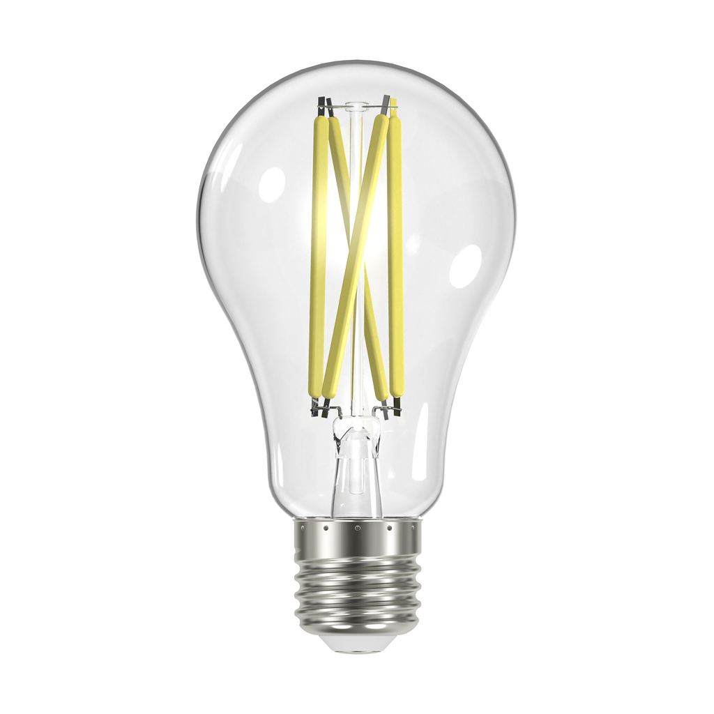 Product image for Satco S12430 12.5 Watt LED A19; Clear; Medium Base; 3000K; 90 CRI; 120 Volt