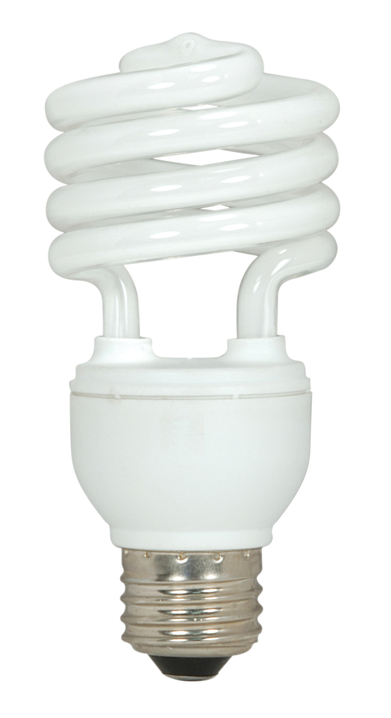 Product image for Satco S6273 18 Watt; Mini Spiral Compact Fluorescent; 5000K; 82 CRI; Medium base; 120 Volt; 3-pack
