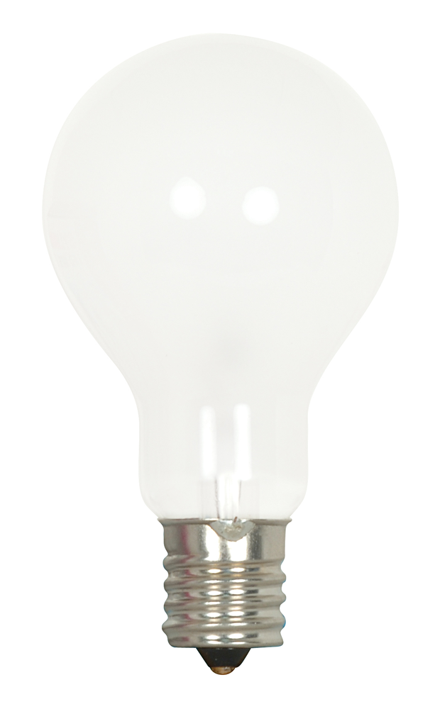 Product image for Satco S4165 40 Watt A15 Incandescent; Frost; Appliance Lamp; 1000 Average rated hours; 420 Lumens; Intermediate base; 130 Volt