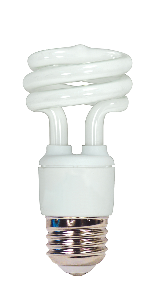 Product image for Satco S7215 11 Watt; Mini Spiral Compact Fluorescent; 4100K; 82 CRI; Medium base; 120 Volt