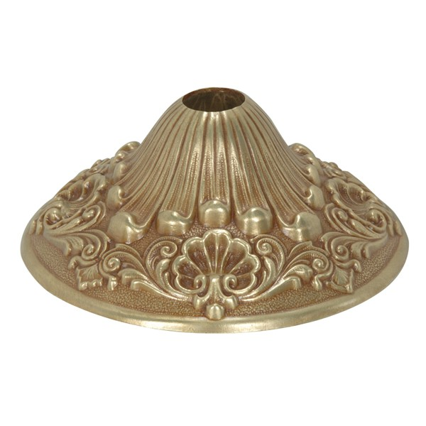 Product image for Satco 90/2480 Cast Brass Canopy; French Gold Finish; 6-1/2" Diameter; 1-1/16" Center Hole; 2-1/2" Height