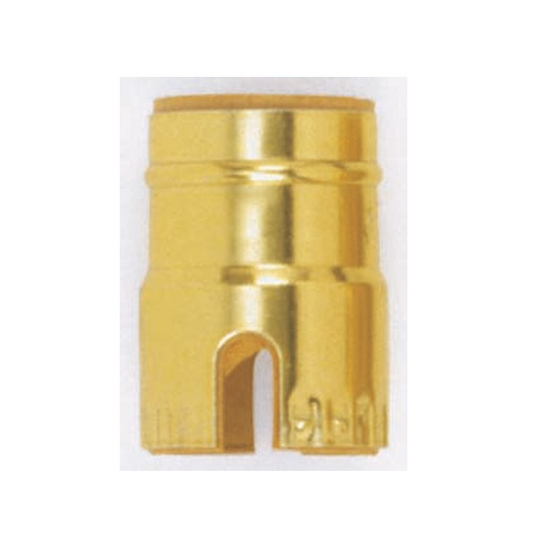 Product image for Satco 80/1467 3 Piece Solid Brass Shell With Paper Liner; Push Thru; Polished Brass Finish