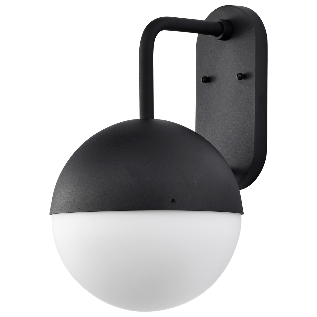 Product image for Satco 62/1617 Atmosphere; 10W LED; Large Wall Lantern; Matte Black with White Opal Glass