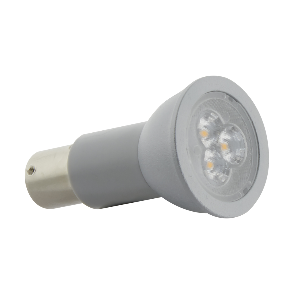 Product image for Satco S29004 3 Watt; R12 LED; 3000K; Bayonet Single Contact Base; 12 Volt