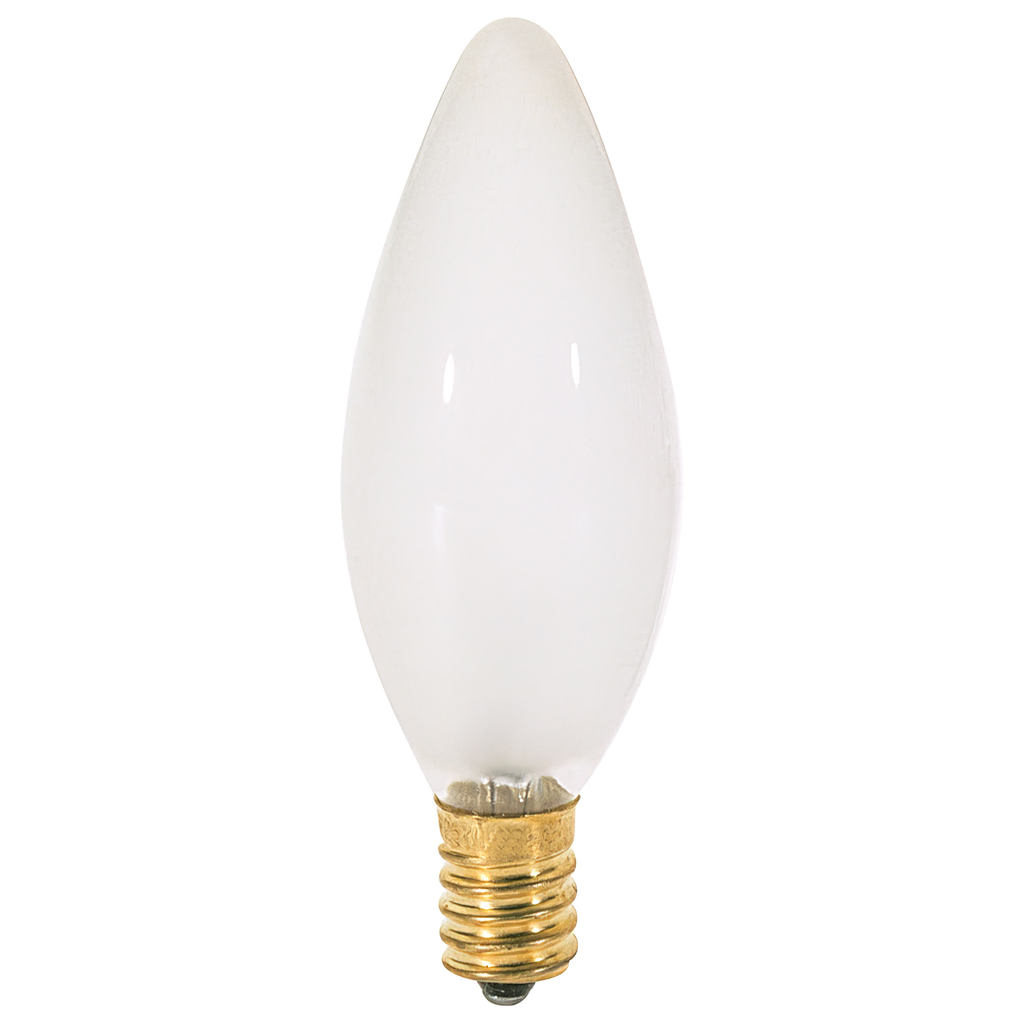 Product image for Satco S4715 40 Watt BA9 1/2 Incandescent; Frost; 1500 Average rated hours; 370 Lumens; European base; 120 Volt; 2-Card