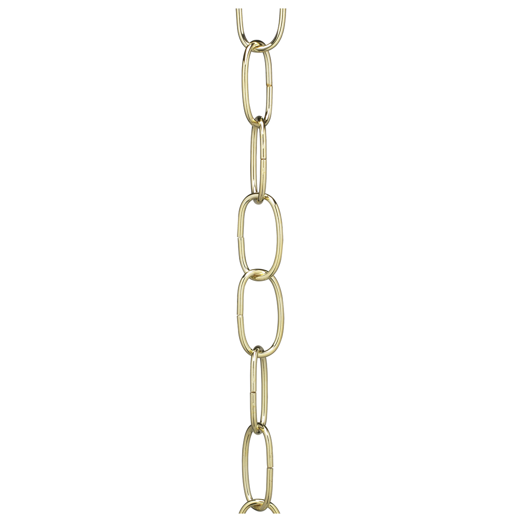 Product image for Satco 90/070 11 Gauge Chain; Brass Finish; 1-1/2" Link Length; 7/8" Link Width; 3/32" Thick; 1 Yard Length; 200 Yards/Carton; 15lbs Max