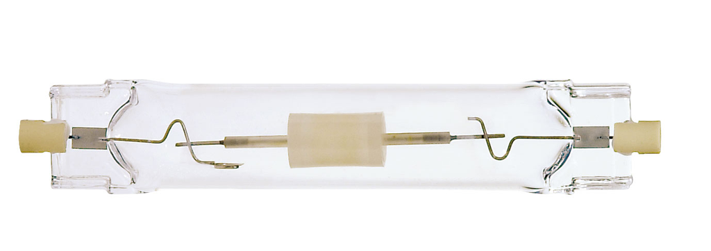 Product image for Satco S4293 150W Metal Halide HID; RSC base; T7 DE; Clear; 88 CRI; 3000K