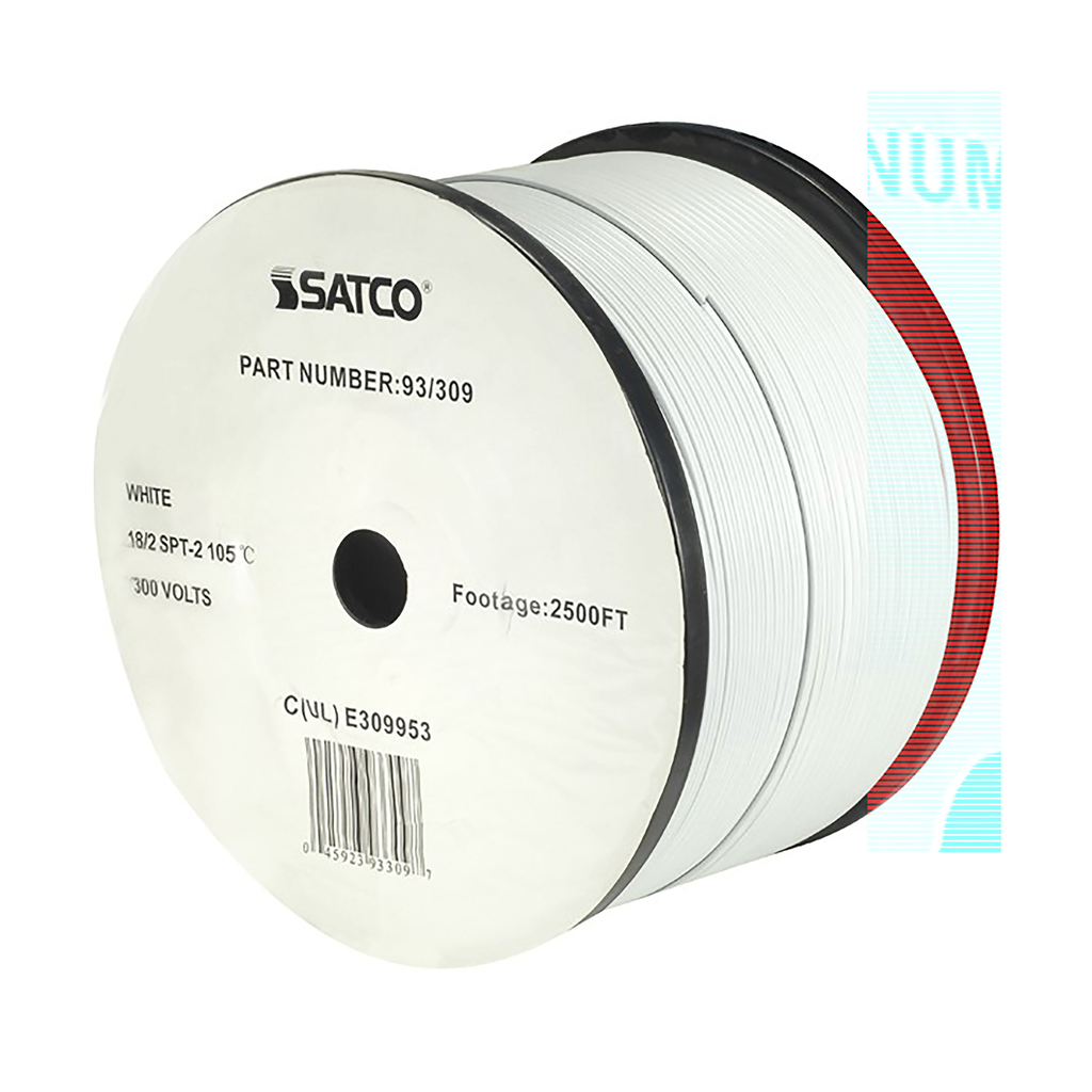 Product image for SAT 93/309 18/2 SPT-2 WHITE 2500 FT SPOOL