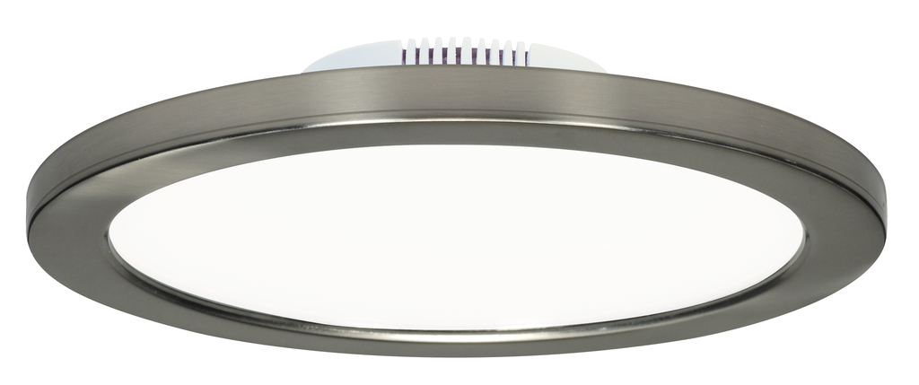 Product image for Satco S9883 12 watt; 7" Flush Mount LED Fixture; 3000K; Brushed Nickel finish; 120/277 volts
