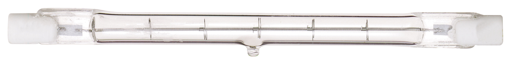 Product image for Satco S3142 150 Watt; Halogen; T3; Clear; 1500 Average rated hours; 2400 Lumens; Double Ended base; 118mm; 120 Volt