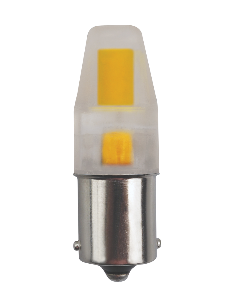 Product image for Satco S8688 3W; LED; 3000K; Clear; S.C Bayonet Base; 12 Volt AC/DC