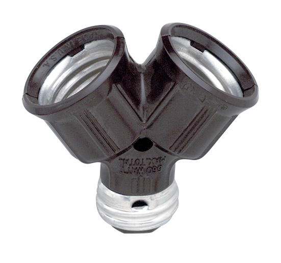 Product image for SAT 90/1121 SINGLE TO TWIN LAMPHOLDER-BROW