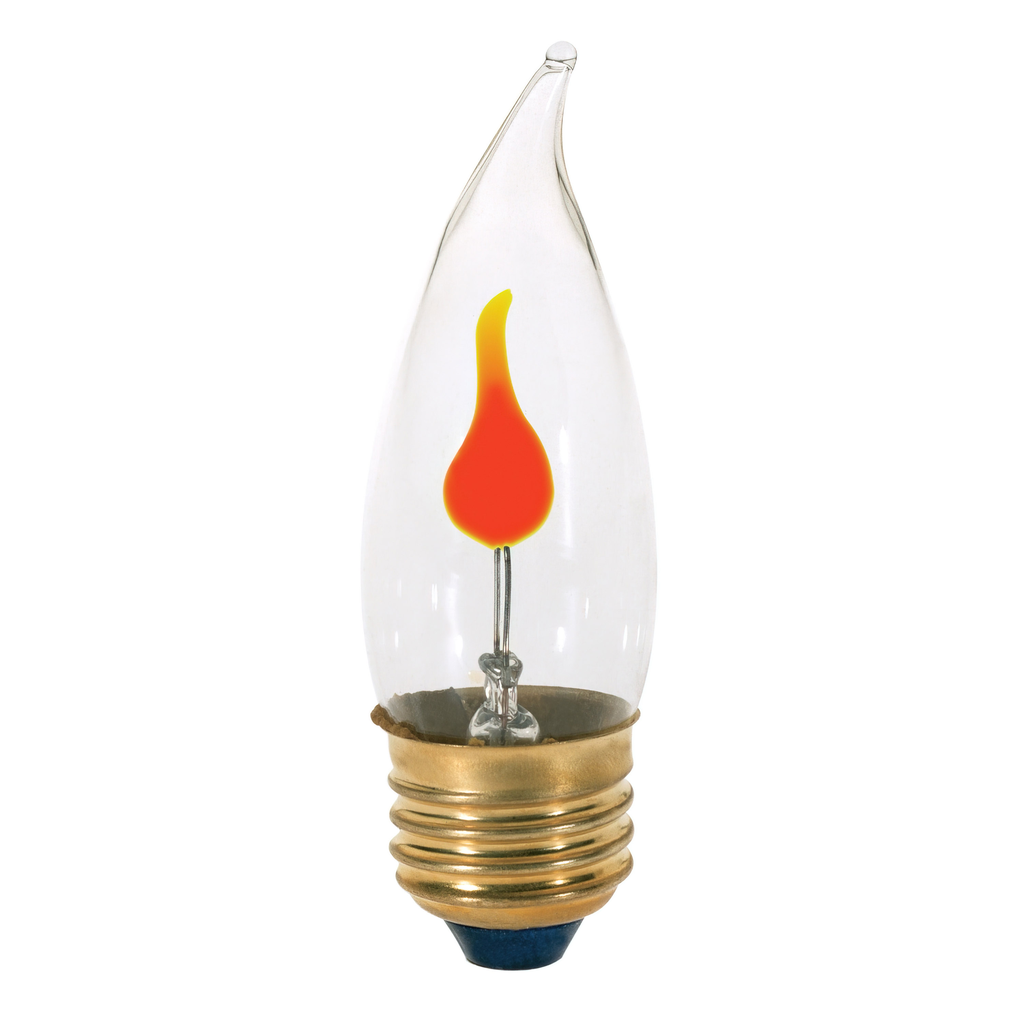 Product image for Satco S3757 3 Watt CA10 Incandescent; Clear; 1000 Average rated hours; Medium base; 120 Volt; Carded
