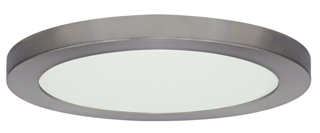 Product image for Satco S29651 25 watt; 13" Flush Mount LED Fixture; 3000K; Round Shape; Brushed Nickel Finish; 120 volts