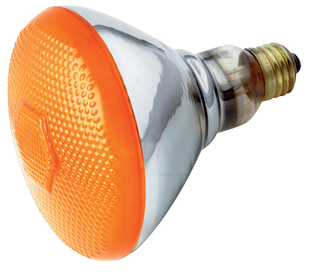 Product image for Satco S4425 100 Watt BR38 Incandescent; Amber; 2000 Average rated hours; Medium base; 120 Volt