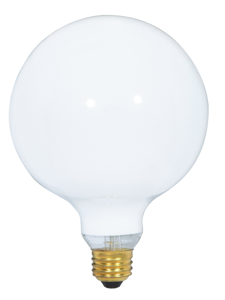 Product image for Satco S3000 25W G40 Incandescent; Gloss White; 4000 Average rated hours; 110 Lumens; Medium base; 120 Volt