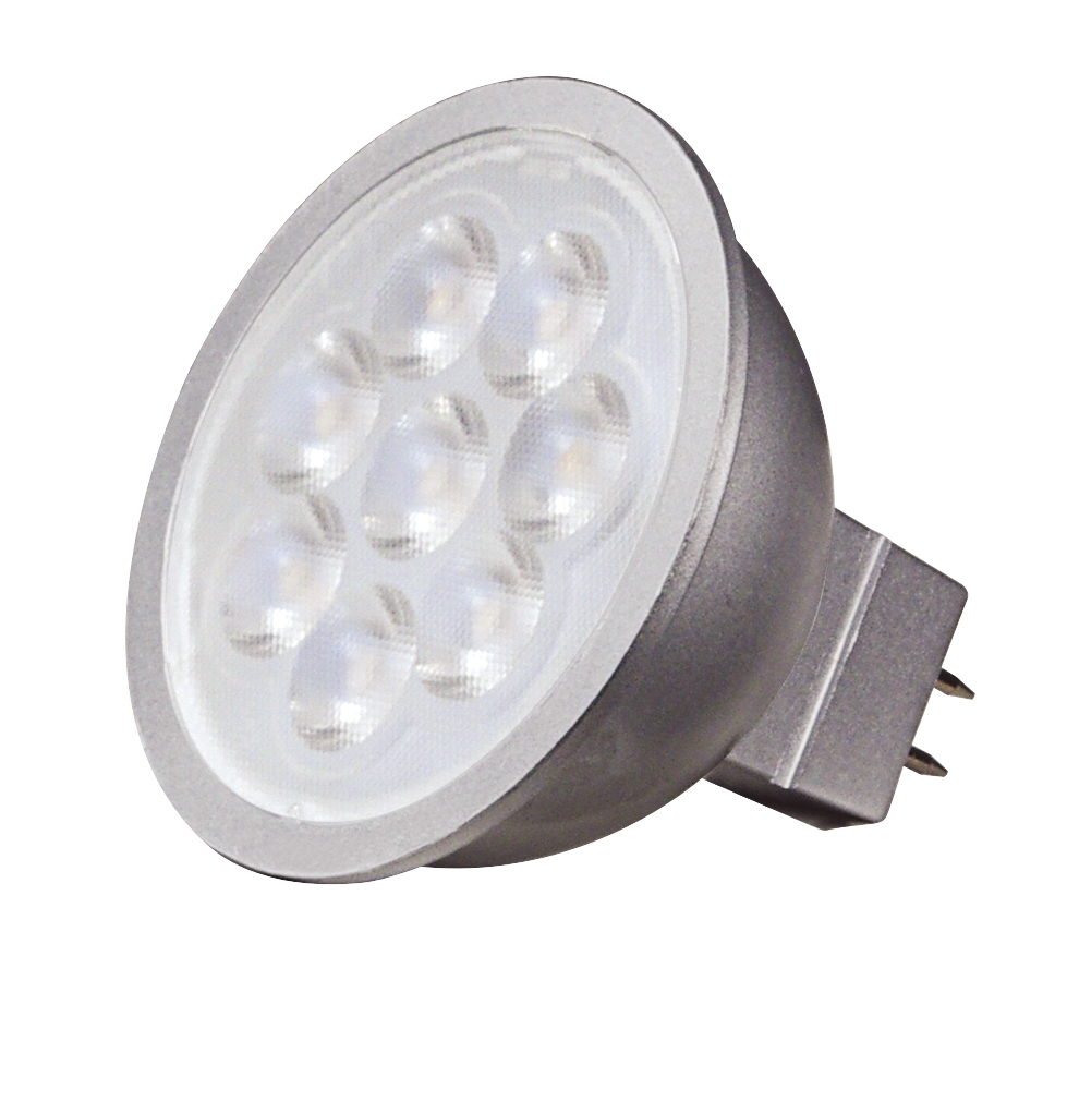 Product image for Satco S9497 6.5 Watt; LED MR16 LED; 3500K; 40 deg. Beam Angle; GU5.3 base; 12 Volt AC/DC