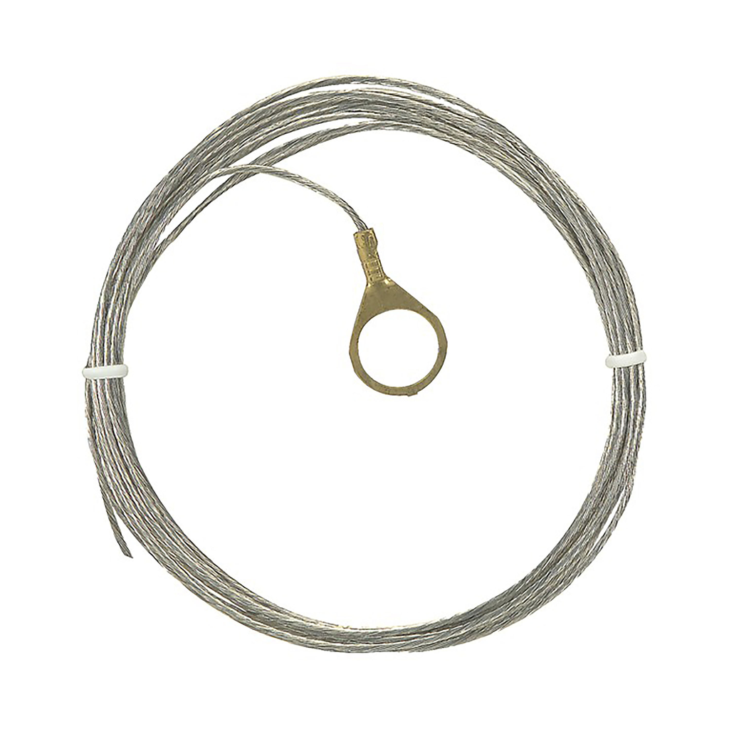 Product image for Satco 93/325 10 Foot 18/1 Tinned Copper Ground Wire; 1/4 IP Round Ground Lug