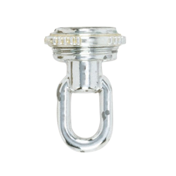 Product image for Satco 90/2343 1/8 IP Screw Collar Loop With Ring; 1/8 IP; 25lbs Max; Chrome Finish
