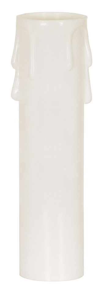Product image for Satco 90/1248 Plastic Drip Candle Cover; White Plastic Drip; 1-3/16" Inside Diameter; 1-1/4" Outside Diameter; 3" Height