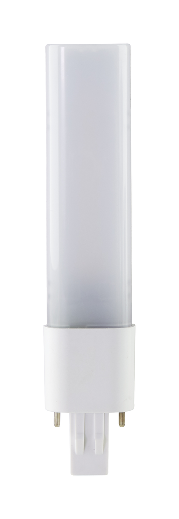 Product image for Satco S11551 5.5 Watt LED PL 2-PIN Dual Mode; 3000K; 500 Lumens; GX23 base; 50000 Average rated hours; 120 deg. Beam Angle; Type A/B Ballast Dependent or Ballast Bypass; 120-277 Volt