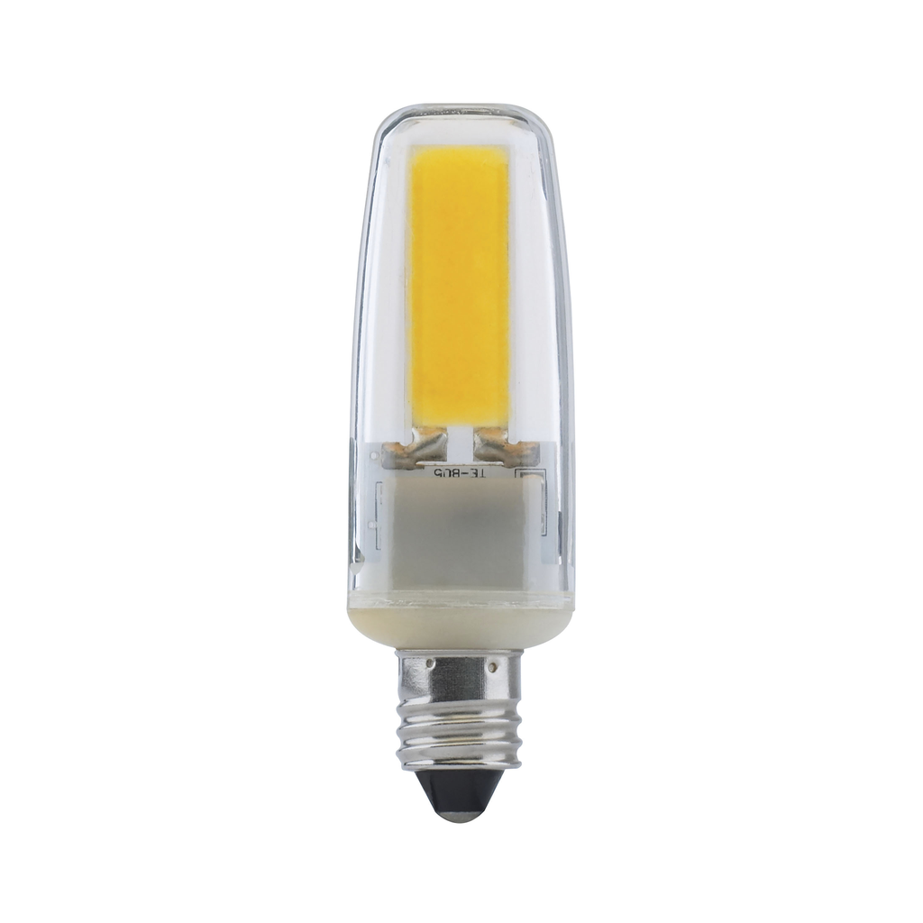 Product image for Satco S28684 4 Watt; LED; 3000K; Clear; Mini Candelabra base; 120-130 Volt