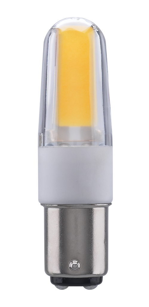Product image for Satco S11214 4 Watt; LED; 3000K; Clear; Double Contact Bayonet base; 120-130 Volt