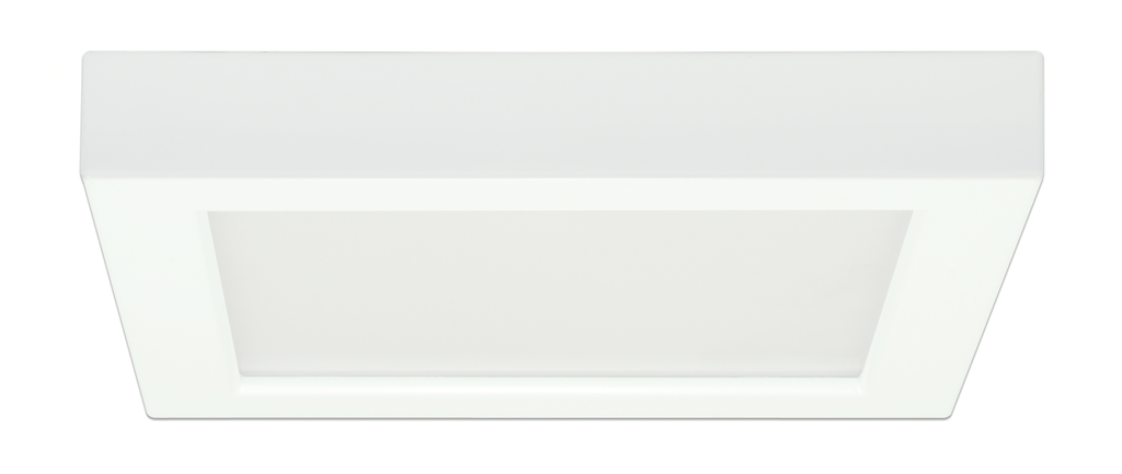 Product image for Satco S9681 13.5 watt; 7" Flush Mount LED Fixture; 3000K; Square Shape; White Finish; 120 volts; 90CRI