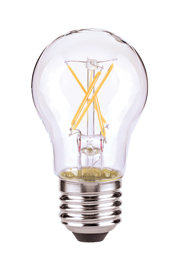 Product image for Satco S21711 5 Watt; A15 LED; Clear; 2700K; Medium base; 120 Volt; Carded 2-Card