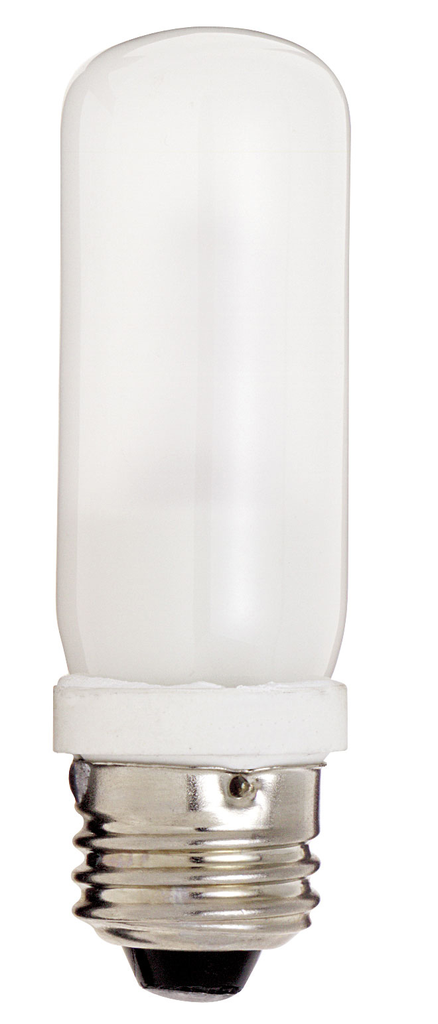 Product image for Satco S3477 100 Watt; Halogen; T10; Frosted; 2000 Average rated Hours; 1450 Lumens; Medium base; 120 Volt; Carded