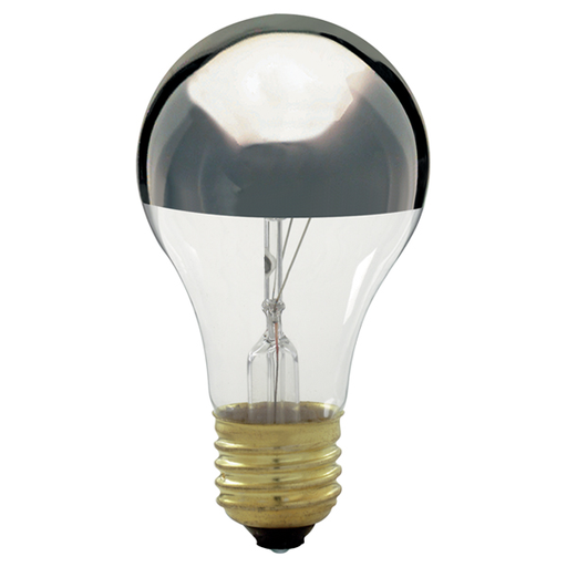 Product image for Satco S3955 60 Watt A19 Incandescent; Silver Crown; 1500 Average rated hours; 580 Lumens; Medium base; 130 Volt