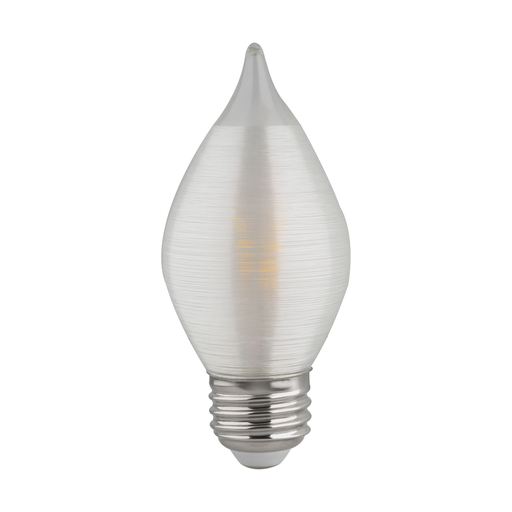 Product image for Satco S23413 4 Watt C15 LED; Satin Spun; Clear; Medium base; 2700K; 300 Lumens; 120 Volt