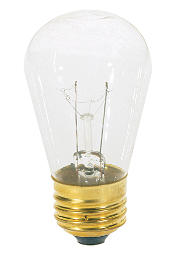 Product image for Satco S4565 11 Watt S14 Incandescent; Clear; 2500 Average rated hours; 80 Lumens; Medium base; 130 Volt; Carded