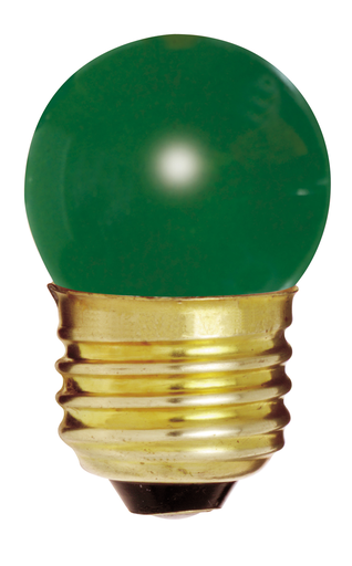 Product image for Satco S3609 7.5 Watt S11 Incandescent; Ceramic Green; 2500 Average rated hours; Medium base; 120 Volt