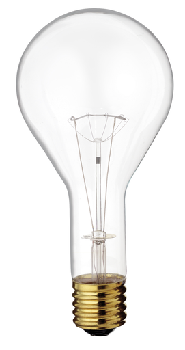 Product image for Satco S4961 300 Watt PS35 Incandescent; Clear; 2500 Average rated hours; 3600 Lumens; Mogul base; 130 Volt