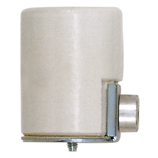 Product image for Satco 90/1108 Porcelain Socket With Side Outlet And Bushing; 1/8 IPS Bushing; CSSNP Screw Shell; Glazed; 660W; 250V; 100/10 Master