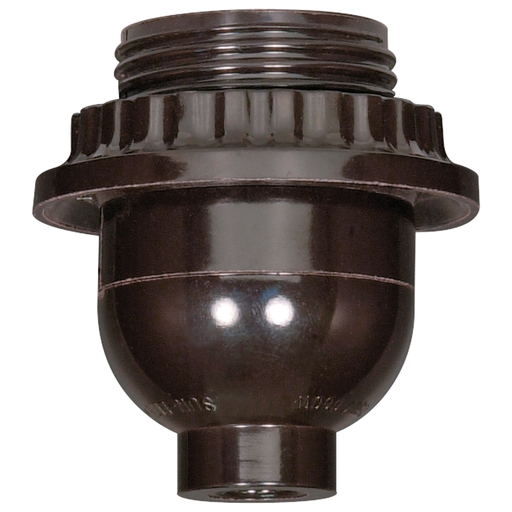 Product image for Satco 80/1072 Short Keyless With Full Uno Thread And Ring; Phenolic; 1/8 IP Cap With Plastic Bushing; Less Set Screw; 660W; 250V