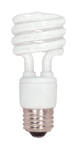 Product image for Satco S7218 13 Watt; Mini Spiral Compact Fluorescent; 4100K; 82 CRI; Medium base; 120 Volt