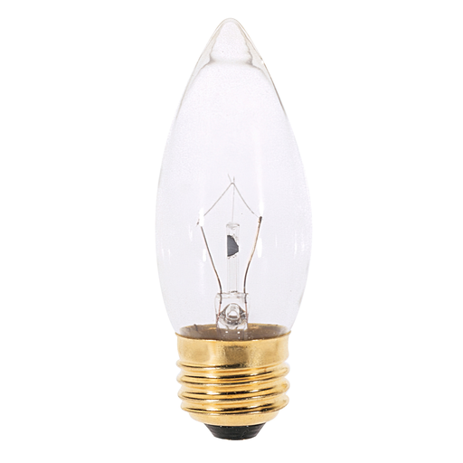 40 Watt B11 Incandescent - Clear - 2500 Average rated hours - 370 Lumens - Medium base - 130 Volt
